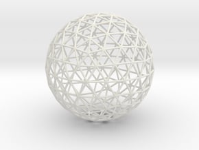 Geodesic Sphere, large in White Natural Versatile Plastic