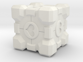 Companion Cube Heart Remix in White Natural Versatile Plastic