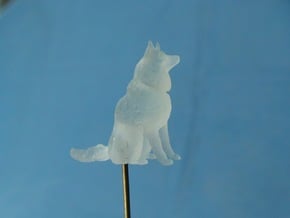 Dog Figurine - Sitting Finnish Spitz 1:43,5 scale  in Smooth Fine Detail Plastic