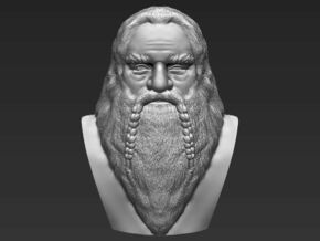 Gimli bust the Lord of the Rings in White Natural Versatile Plastic