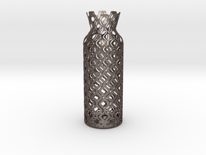 Vase_04 in Polished Bronzed-Silver Steel
