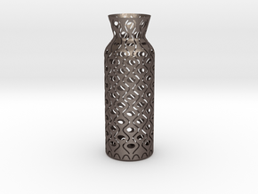 Vase_05 in Polished Bronzed-Silver Steel