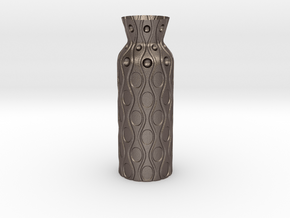 Vase_07 in Polished Bronzed-Silver Steel