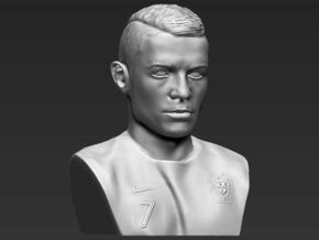 Cristiano Ronaldo bust  in White Natural Versatile Plastic