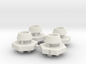 Schumacher CAT hex adaptor - 14mm x 3mm x 4 off in White Natural Versatile Plastic