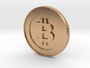 Bitcoin Coin Lapel Pin in Polished Bronze
