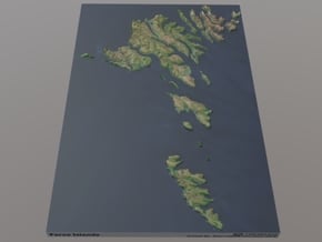 Faroe Islands Relief Map: 1:300,000 Scale in Natural Full Color Sandstone