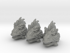Iguana/Reptilian Head - Multisize in Gray PA12: Extra Small