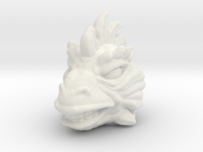Iguana/Reptilian Head - Multisize in White Natural Versatile Plastic: Medium