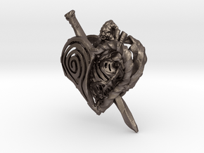 Iron Heart Perfume Locket V.2 in Polished Bronzed-Silver Steel
