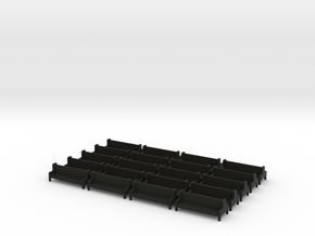 HO Scale Waiting Room Bench Quantity 20 in Black Natural Versatile Plastic