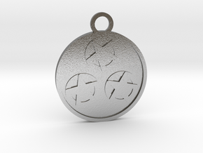 Three of Pentacles in Natural Silver