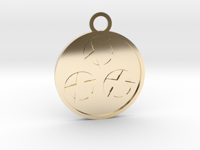 Three of Pentacles in 14k Gold Plated Brass