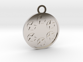 Six of Pentacles in Rhodium Plated Brass