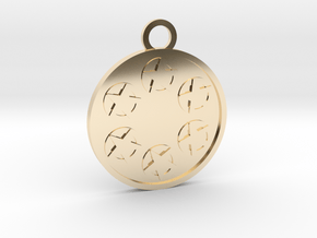 Six of Pentacles in 14k Gold Plated Brass