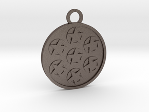 Seven of Pentacles in Polished Bronzed-Silver Steel