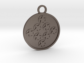 Eight of Pentacles in Polished Bronzed-Silver Steel