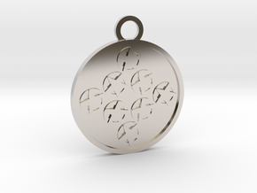 Eight of Pentacles in Rhodium Plated Brass