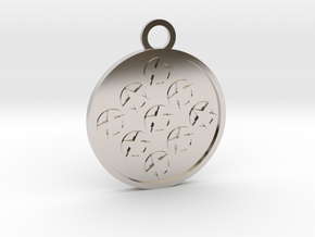 Nine of Pentacles in Rhodium Plated Brass