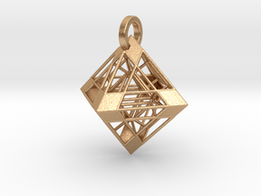 Octahedron Pendant in Natural Bronze