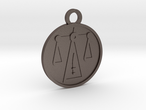 Justice in Polished Bronzed-Silver Steel