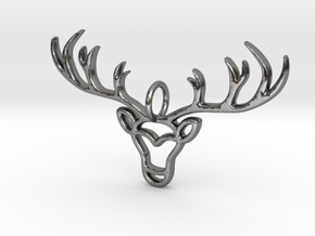 Deer Pendant in Polished Silver