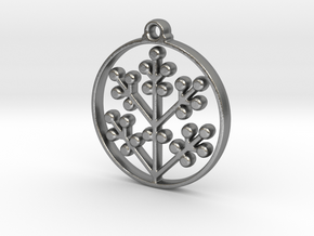 Floral Pendant II in Natural Silver