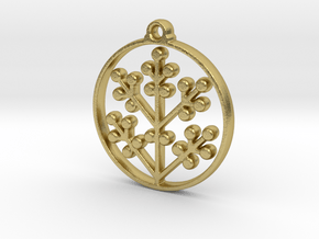 Floral Pendant II in Natural Brass