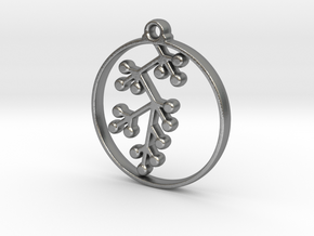 Floral Pendant III in Natural Silver