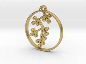 Floral Pendant III in Natural Brass