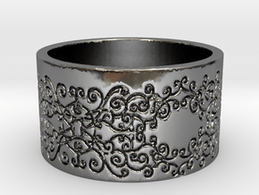 Vines Ring in Fine Detail Polished Silver
