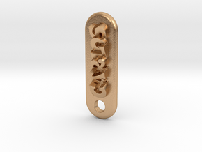 CARLOS Personalized keychain embossed letters in Natural Bronze