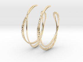 Cosplay Looped Hoop Earrings (no post) in 14k Gold Plated Brass