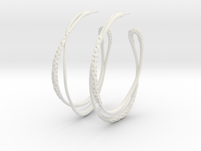 Cosplay Looped Hoop Earrings in White Natural Versatile Plastic