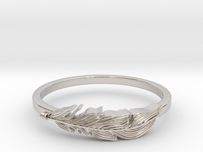 Feather Stackable Band in Platinum