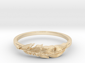 Feather Stackable Band in 14K Yellow Gold