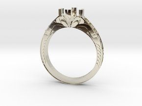 Cut Out Ring With Designs in 14k White Gold