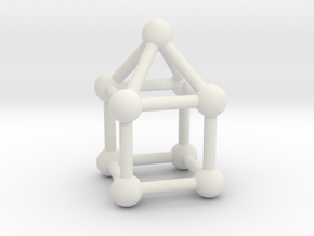0742 J08 Elongated Square Pyramid V&E (a=1cm) #3 in White Natural Versatile Plastic