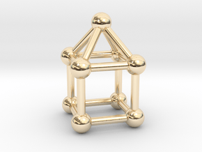 0742 J08 Elongated Square Pyramid V&E (a=1cm) #3 in 14k Gold Plated Brass