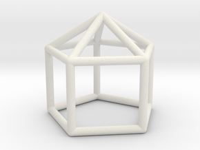 0743 J09 Elongated Pentagonal Pyramid E (a=1cm) #1 in White Natural Versatile Plastic