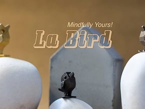 LaBird 22MM - Desktop Stacking Toy and Jewelry Des in Polished Bronzed Silver Steel