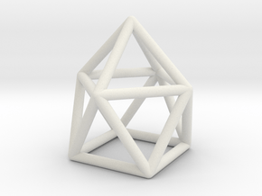 0746 J10 Gyroelongated Square Pyramid (a=1cm) #1 in White Natural Versatile Plastic