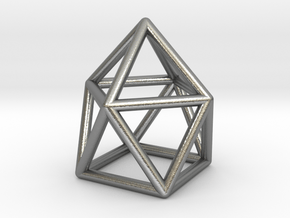0746 J10 Gyroelongated Square Pyramid (a=1cm) #1 in Natural Silver