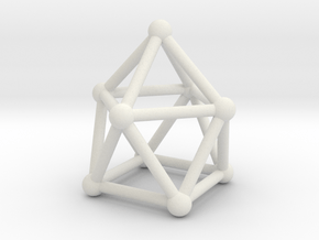 0747 J10 Gyroelongated Square Pyramid (a=1cm) #1 in White Natural Versatile Plastic