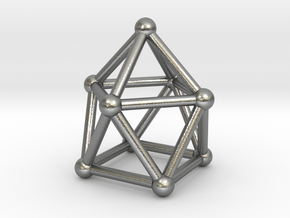 0747 J10 Gyroelongated Square Pyramid (a=1cm) #1 in Natural Silver