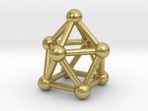 0748 J10 Gyroelongated Square Pyramid (a=1cm) #3 in Natural Brass