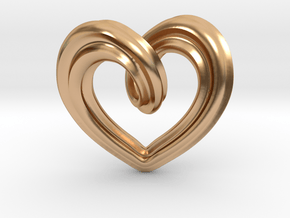 Heart Pendant Type A in Polished Bronze: Small