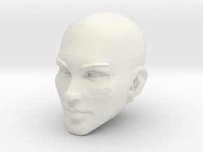 Female Head Bald 2 in White Natural Versatile Plastic