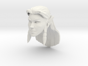 Elf Head Female 1 in White Natural Versatile Plastic