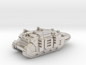 Rhino Tank Pendant necklace space marine in Platinum
